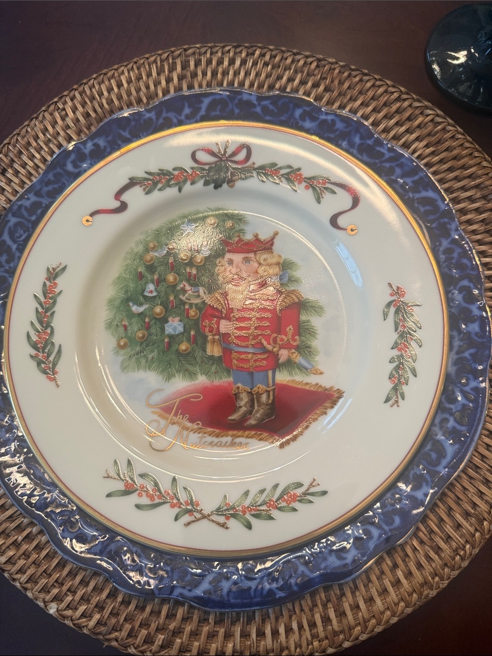 Festive Queensberry Nutcracker Salad Plate - Gold Trim